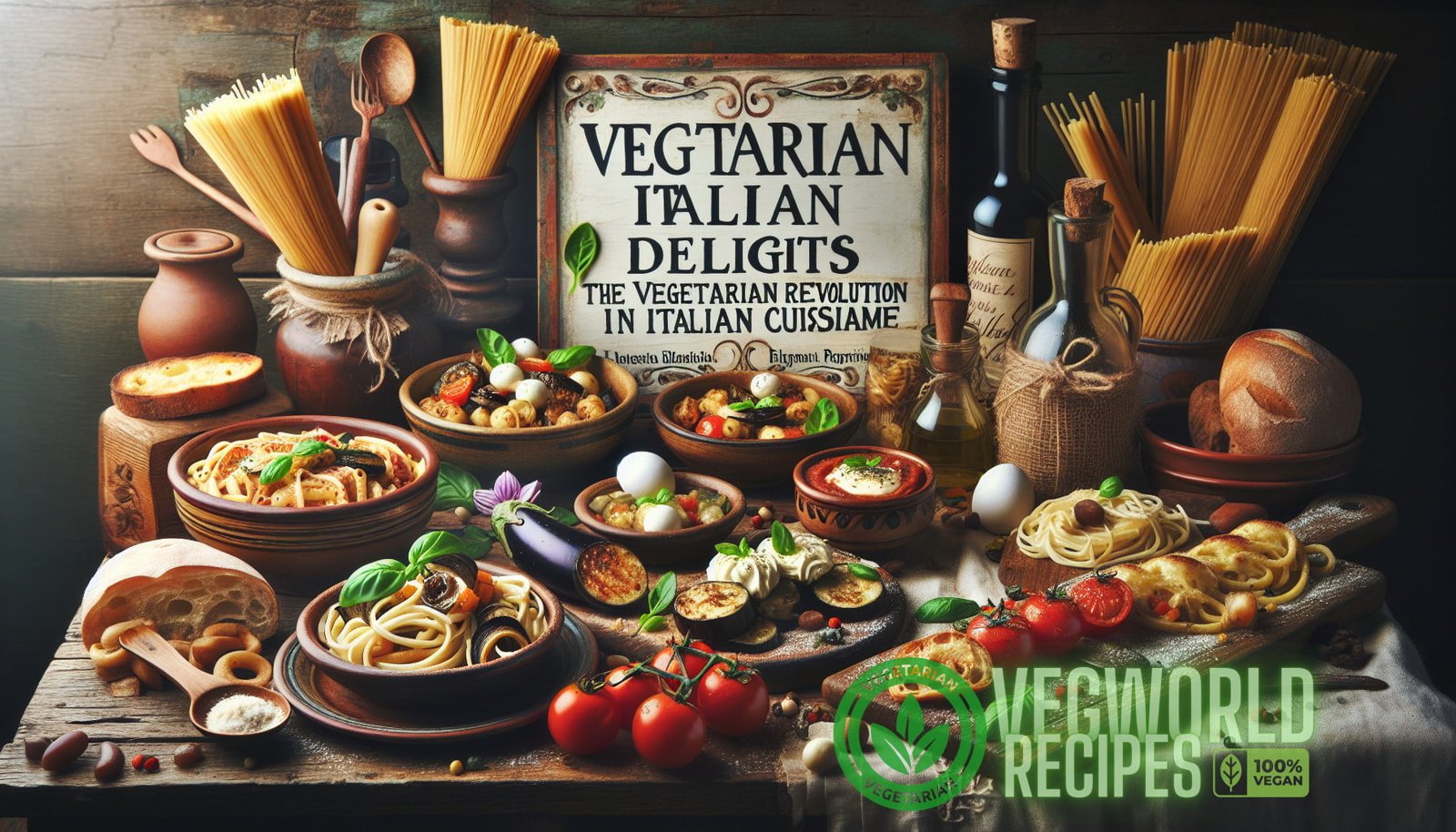 Delicias vegetarianas italianas presentadas: toque vegano gourmet