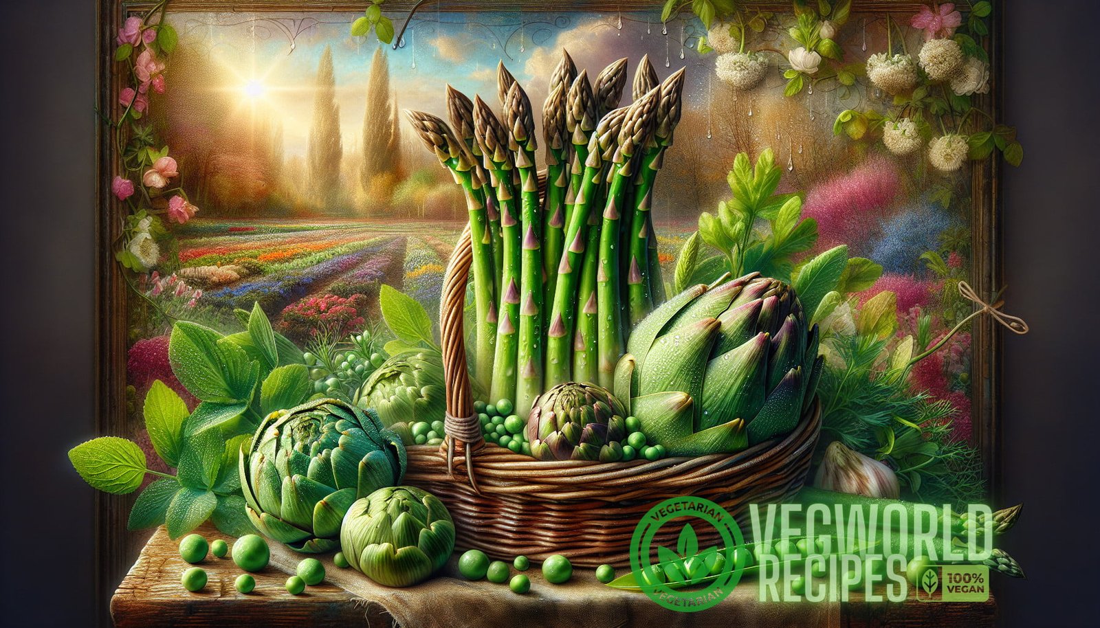 Illustration for section: Spring vegetables like asparagus, artichokes, and peas have a fresh, delicate flavor. These vegetabl - seasonal veggies